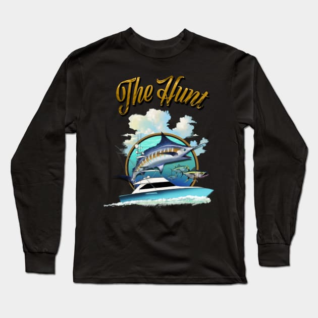 Charter Fishing The Hunt Long Sleeve T-Shirt by PeggyNovak